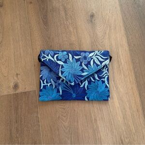 Floral Blue Clutch